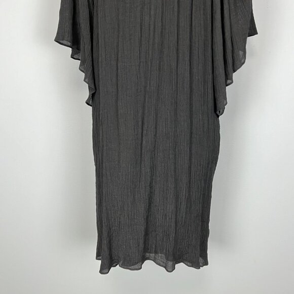 T Bags Los Angeles Women Black Gauze Short Sleeve Dress Flutter Sleeves size XS - Picture 4 of 10